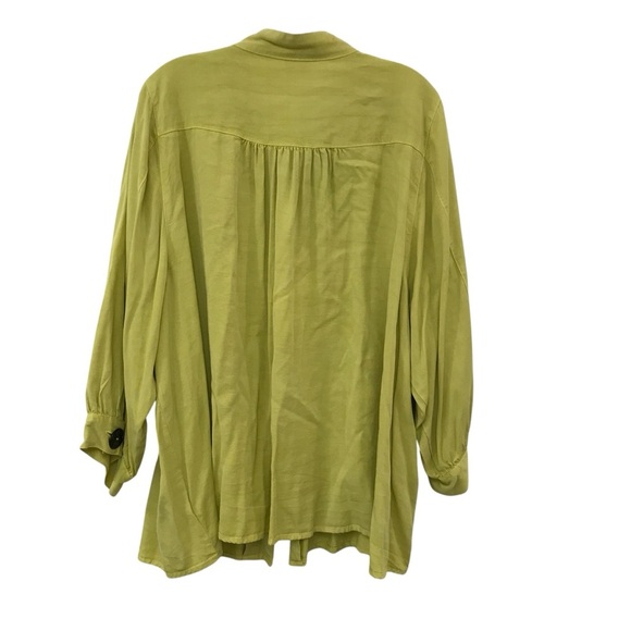 Click CMC Color Me Cotton Womens XL Jacket Yellow USA Art Boho Lagenlook Tencel - Picture 2 of 4